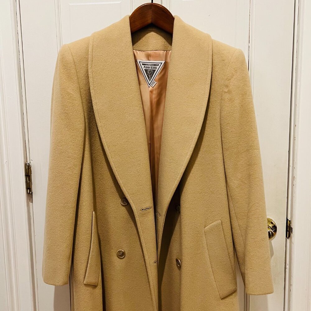 Vintage Cashmere Long Marvin Richards Over Coat Jacket Size Large - Picture 11 of 16